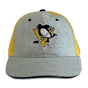 Associated Prem Cap Hat Unisex Adjustable Gray Yellow Black Pittsburgh Penguins